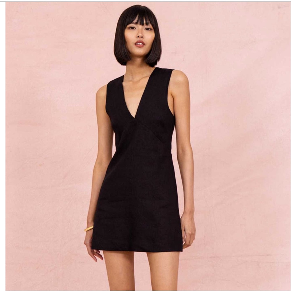 Eden linen black mini dress size XS posse the label NWT